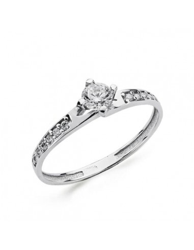 18K SOLITARIO ORO BLANCO CIRCONITA 4 MM