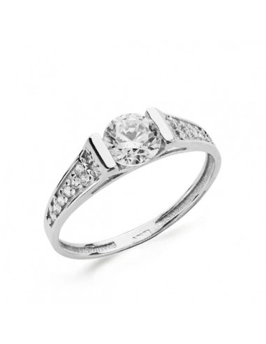 18K SOLITARIO ORO BLANCO CIRCONITA 5 MM