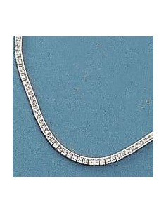 18K GARGANTILLA ORO BLANCO CIRCONITAS. 30.85 GRS.