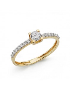18K SOLITARIO ORO AMARILLO CIRCONITA 4 MM
