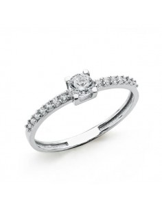 18K SOLITARIO ORO BLANCO CIRCONITA 4 MM