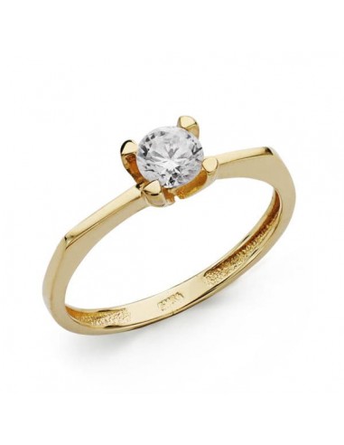 18K SOLITARIO ORO AMARILLO CIRCONITA 5 MM