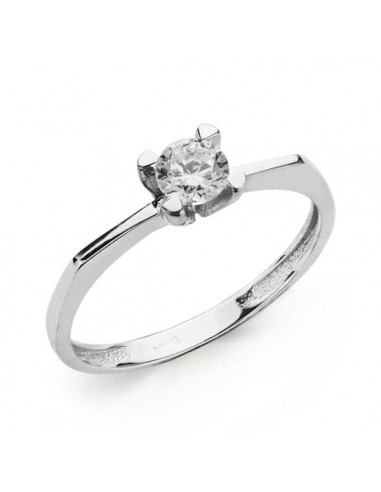 18K SOLITARIO ORO BLANCO CIRCONITA 5 MM