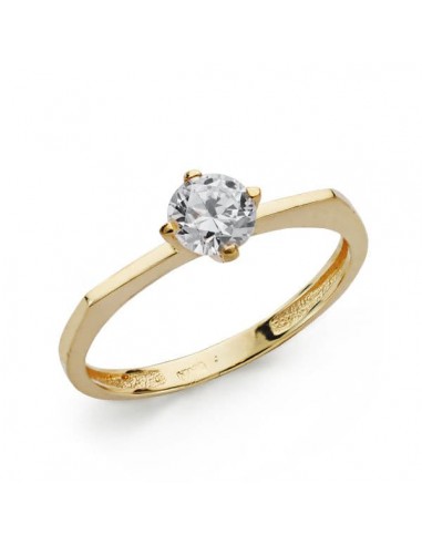 18K SOLITARIO ORO AMARILLO CIRCONITA 5 MM