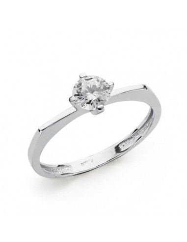 18K SOLITARIO ORO BLANCO CIRCONITA 5 MM