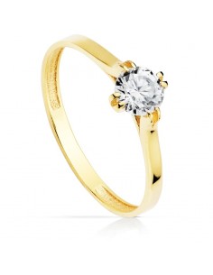 18K SOLITARIO ORO AMARILLO CIRCONITA 5 MM