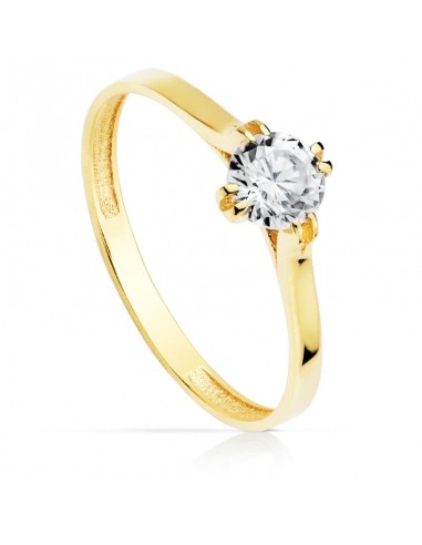 18K SOLITARIO ORO AMARILLO CIRCONITA 5 MM
