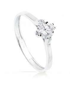 18K SOLITARIO ORO BLANCO CIRCONITA 5 MM