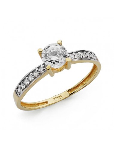 18K SOLITARIO ORO BICOLOR CIRCONITA 5 MM