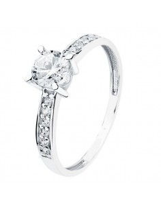 18K SOLITARIO ORO BLANCO CIRCONITA 5 MM