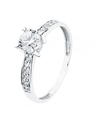 18K SOLITARIO ORO BLANCO CIRCONITA 5 MM