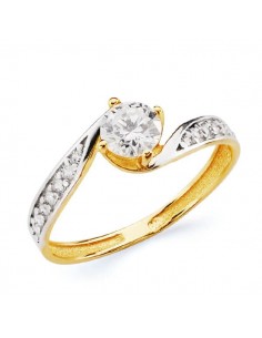 18K SOLITARIO ORO BICOLOR CIRCONITA 5 MM