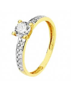 18K SOLITARIO ORO BICOLOR CIRCONITA 5 MM