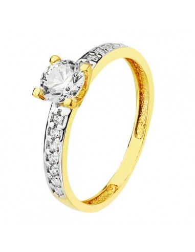 18K SOLITARIO ORO BICOLOR CIRCONITA 5 MM