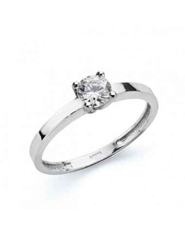 18K SOLITARIO ORO BLANCO 4 MM
