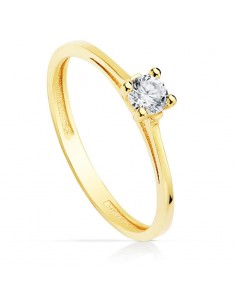 18K SOLITARIO ORO AMARILLO CIRCONITA 3.5 MM
