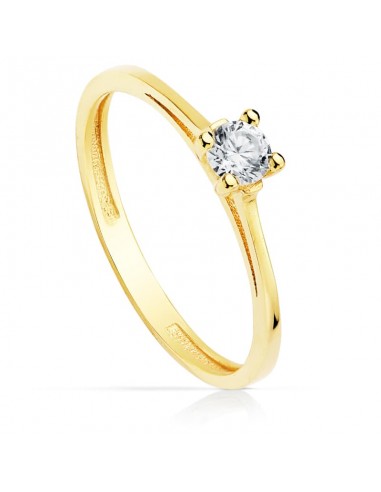 18K SOLITARIO ORO AMARILLO CIRCONITA 3.5 MM