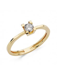 18K SOLITARIO ORO AMARILLO CIRCONITA 3.5 MM