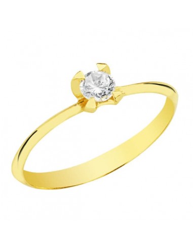 18K SOLITARIO ORO AMARILLO CON CIRCONITA 3 5 MM.