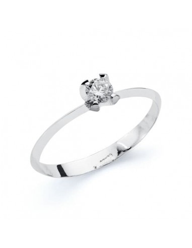 18K SOLITARIO ORO BLANCO CIRCONITA 3.5 MM