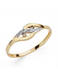 18K SORTIJA ORO BICOLOR CON CIRCONITAS