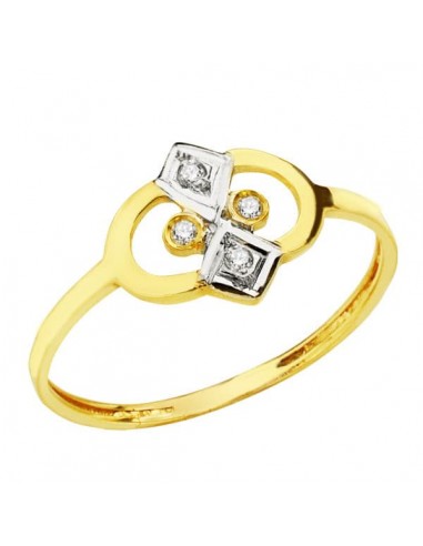 18K SORTIJA ORO BICOLOR CON CIRCONITAS. ANCHO: 9 MM