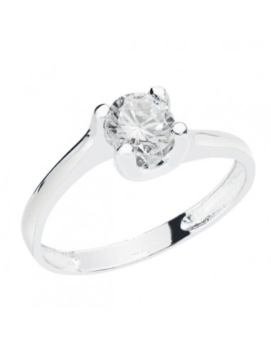 18K SOLITARIO ORO BLANCO CIRCONITA 5.5 MM GARRAS