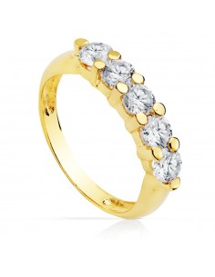 18K SORTIJA QUINTILLO ORO AMARILLO CIRCONITA 4 MM