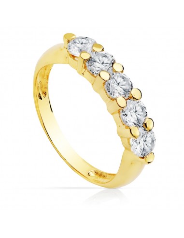 18K SORTIJA QUINTILLO ORO AMARILLO CIRCONITA 4 MM