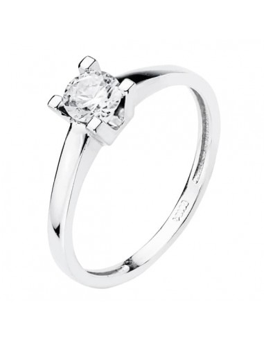 18K SOLITARIO ORO BLANCO CIRCONITA 5 MM