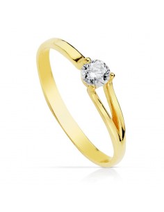 18K SOLITARIO ORO AMARILLO CON CIRCONITA DE 4 MM