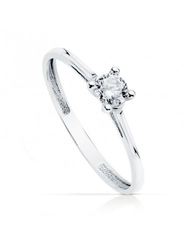 18K SOLITARIO ORO BLANCO 4 MM