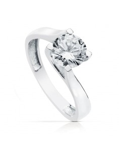 18K SOLITARIO ORO BLANCO 7 MM