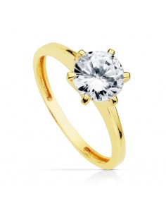 18K SOLITARIO ORO AMARILLO 7 MM