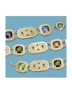 18K PULSERA LASER PIEDRAS COLOR. 14,50 GRS.