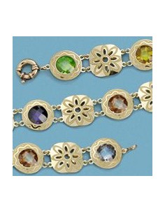 18K PULSERA LASER PIEDRAS COLOR. 16,90 GRS.
