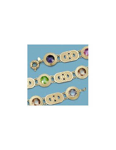 18K PULSERA LASER PIEDRAS COLOR. 18,50 GRS.