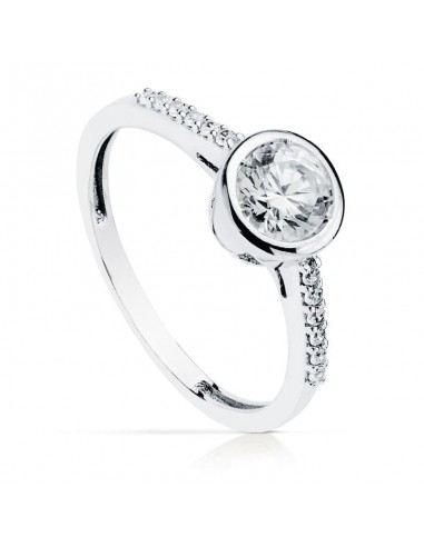 18K SOLITARIO ORO BLANCO CON CIRCONITA Y CIRCONITA CENTRAL DE 5.5 MM