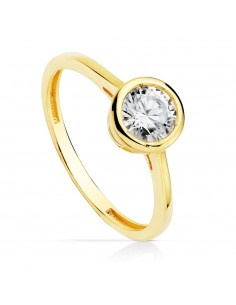 18K SOLITARIO ORO AMARILLO CON CIRCONITA 5.5 MM