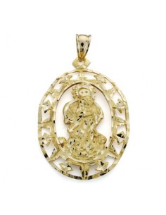 18K VIRGEN SALIENTE MEDIANA.39 X 27MM 5GRS.