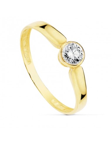 18K SOLITARIO ORO AMARILLO CIRCONITA CHATON. 4.5 MM