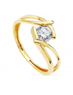 18K SOLITARIO ORO AMARILLO CIRCONITA 5 MM