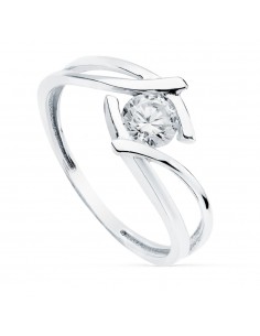 18K SOLITARIO ORO BLANCO CIRCONITA 5 MM