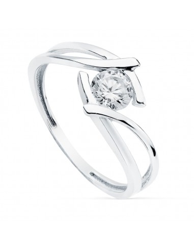 18K SOLITARIO ORO BLANCO CIRCONITA 5 MM