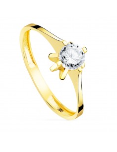 18K SOLITARIO ORO AMARILLO CIRCONITA GARRAS DE 5 MM. ANCHO: 7 4 MM
