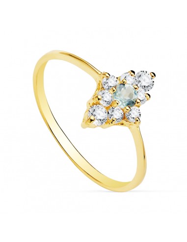 18K SORTIJA ORO AMARILLO AGUAMARINA CUAJO 10X7 MM