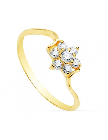 18K SORTIJA ORO AMARILLO CIRCONITA CUAJO 7 MM