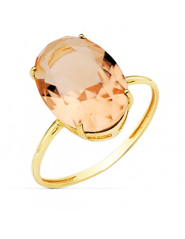 18K SORTIJA ORO AMARILLO PIEDRA OVAL 14X10 MM COLOR KUNCITA