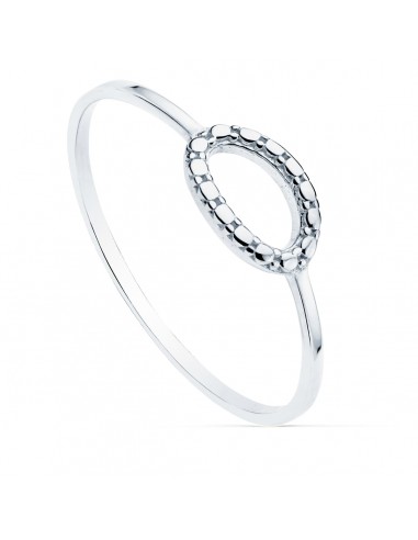 18K SORTIJA ORO BLANCO LISA MOTIVO OVAL 8X5 MM