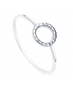18K SORTIJA ORO BLANCO LISA MOTIVO REDONDO 7.5 MM